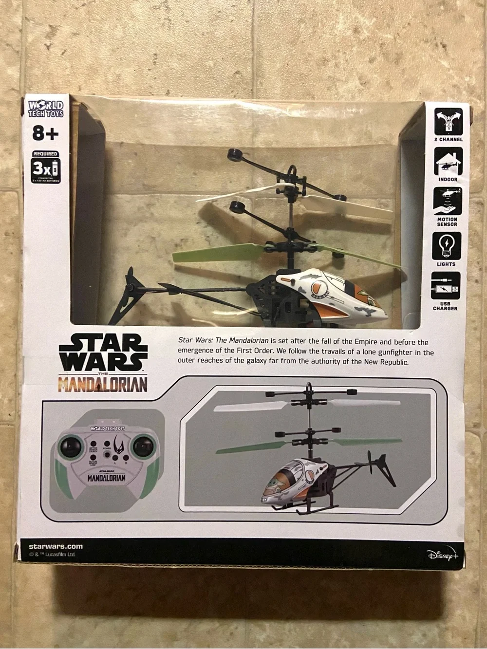 NIB Star Wars Mandalorian Green & White RC Helicopter Toy